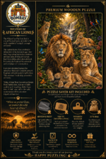 Asiatic Lion of Gir Wooden Jigsaw Puzzle - Image 2