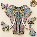 Blue Elephant Figured Wooden Puzzle - Image 6