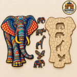Elephant Figured Wooden Puzzle