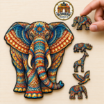 Elephant Figured Wooden Puzzle - Image 4