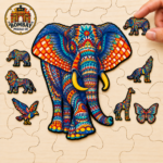 Elephant Figured Wooden Puzzle - Image 6