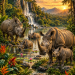 One-Horned Rhino Wooden Jigsaw Puzzle