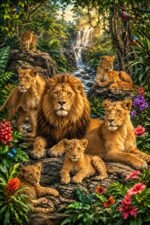 Asiatic Lion of Gir Wooden Jigsaw Puzzle