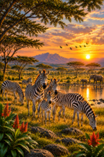 Zebra Dazzle Wooden Jigsaw Puzzle